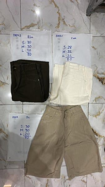  quần jeans bermuda be L 