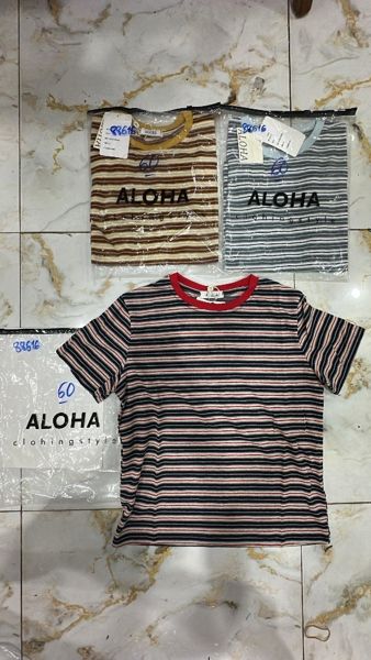  Áo thun sọc phối 3 màu xám 