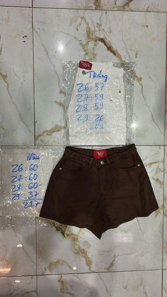  quần short jeans trơn LEN trắng 29 