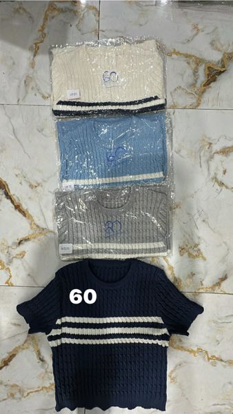 áo len TN vặn thừng phối ngực sọc navy 