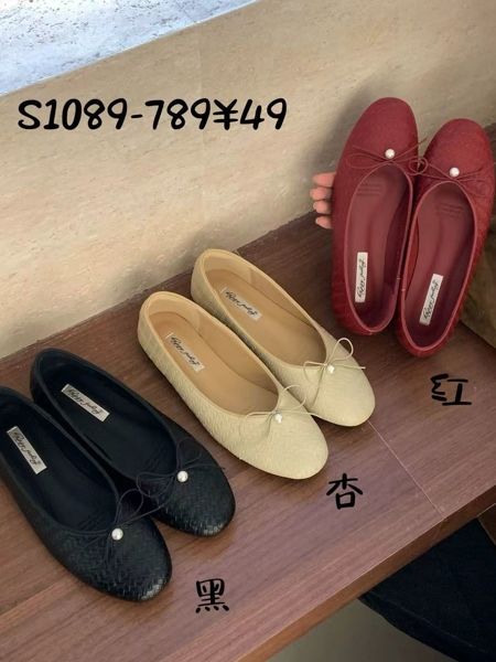  giày bb đan mũi tròn nơ S1089-789 kem 36 