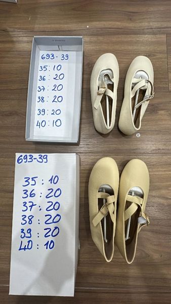  giày bb 693-39 da đan chéo vàng 38 