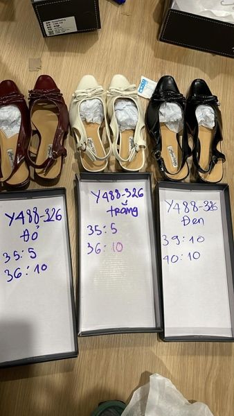  giày bb 3cm nơ đôi kem 40 
