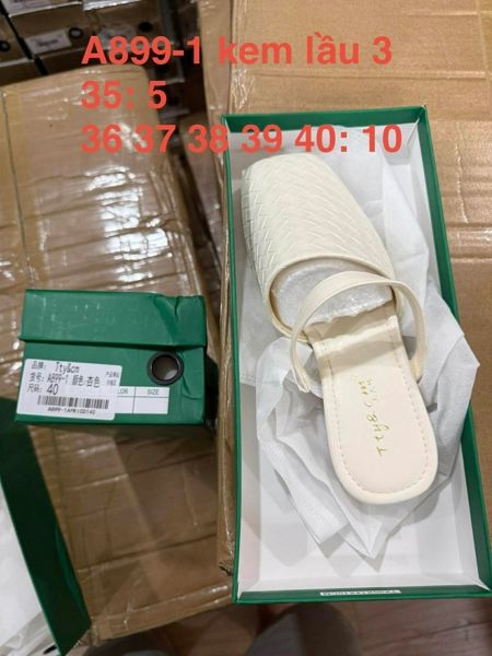  dép sục đan mũi vuông kem 38 