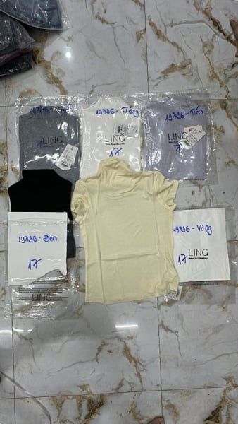  áo thun cổ lọ TN tím 