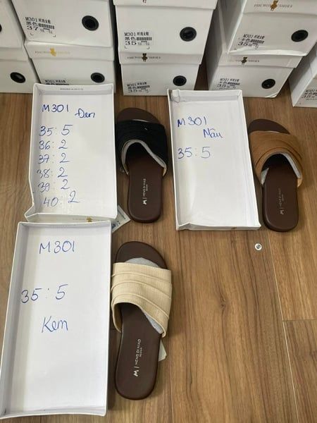  dép quai ngang vải đen 37 