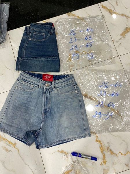  quần short jeans trơn LEN nâu 28 