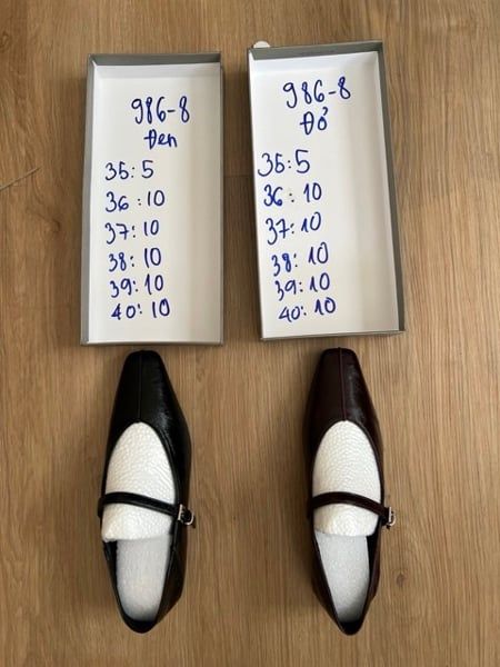  giày bb mũi vuông bầu 1 strap 986-8 đen 38 