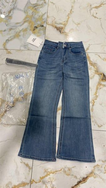  quần jeans loe trơn 3255 xanh L 