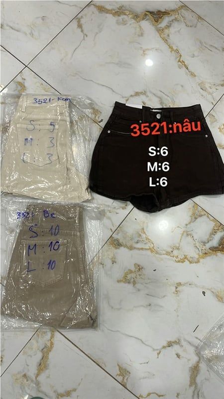  Quần short 3521 nâu M 