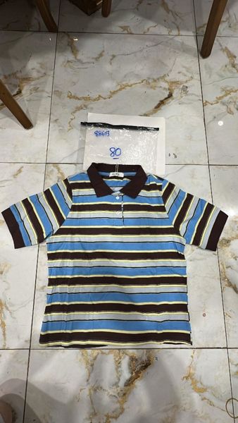  Áo thun polo cổ nâu sọc xanh 