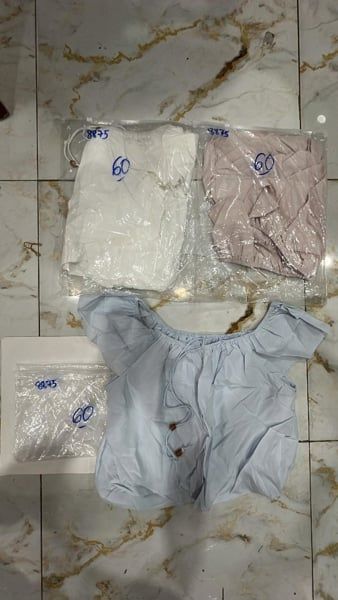  Áo somi linen thêu hoa navy 