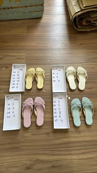  dép kẹp nơ xanh 35 