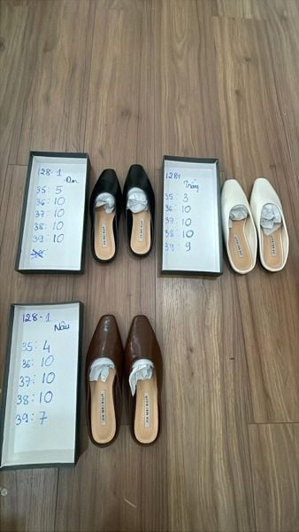  dép sục mũi vuông trơn nâu 40 