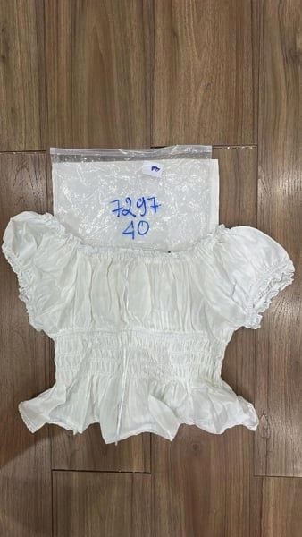  áo smocking eo trắng 