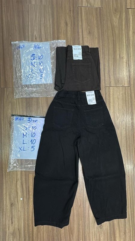  Quần jeans baggy 2867 nâu M 