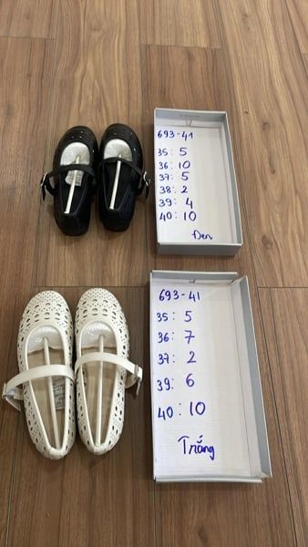  giày bb hoa văn trắng 38 