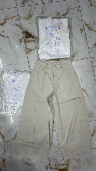 quần kaki barrel túi chìm xéo trắng L 