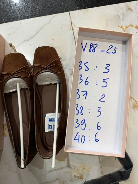  Giày bb da lộn mũi vuông nâu 36 