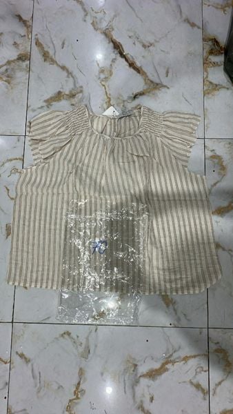  áo cánh tiên sọc dọc kem 