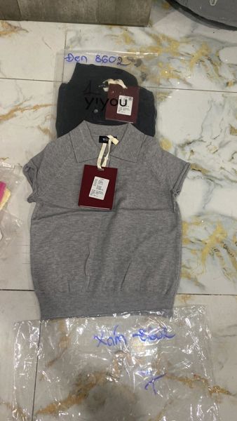  áo len polo tay hến xám 