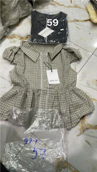  Áo somi tay con tầng caro be 