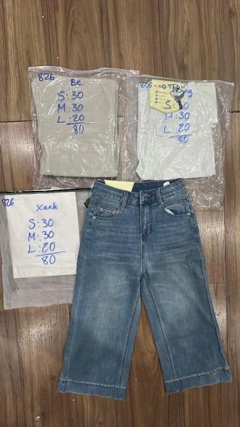  jeans loe ngố nhạt S 