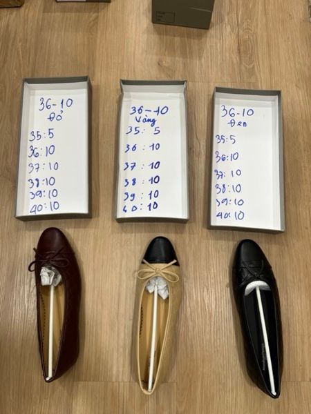  giày bb phối mũi da ô trám 36-10 đỏ 35 
