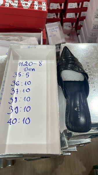  Dép sục cao gót phối mũi đen 37 