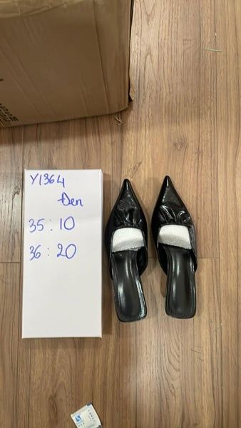  dép sục mũi nhọn cao gót đen 36 