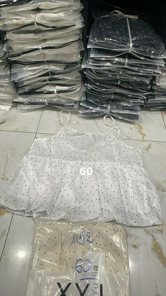  set áo thun kem + áo dây bi kem 