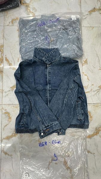  jaket jeans dây kéo nhạt 