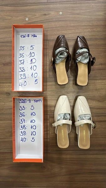  Dép sục cao gót kem 38 