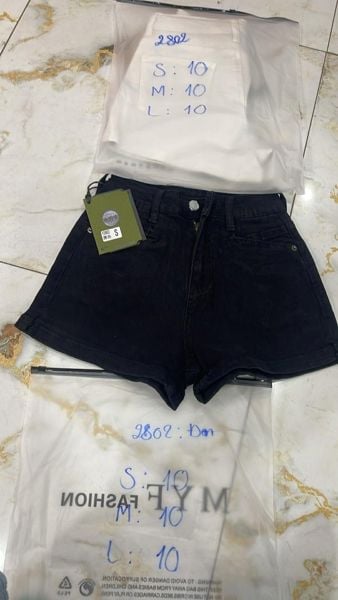  quần short jeans trơn 2802 đen S 
