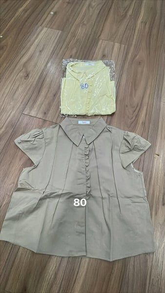  Áo somi tay con xếp li bèo vàng 