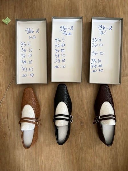  giày bb đan 2 strap 986-2 đen 35 