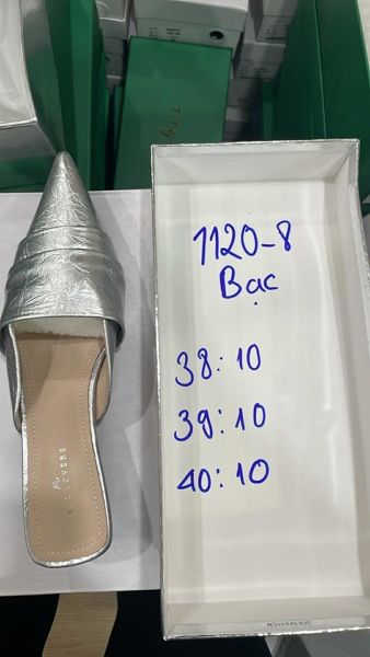  Dép sục cao gót phối mũi đen 37 
