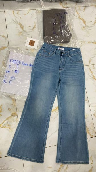  quần jeans loe K7227 xanh M 