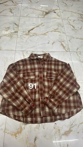  Áo sm croptop caro đỏ 