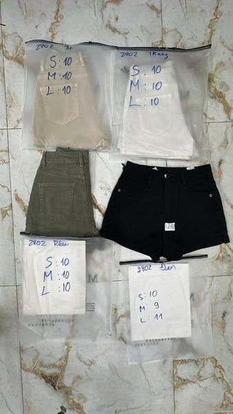 quần short jeans trơn 2802 nâu S 