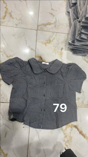  Áo somi TN cổ sen caro nhí 