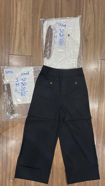  quần kaki loe ngố trắng S 