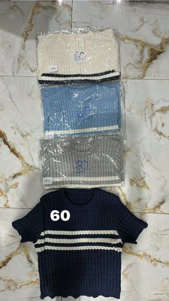  áo len TN vặn thừng phối ngực sọc trắng 