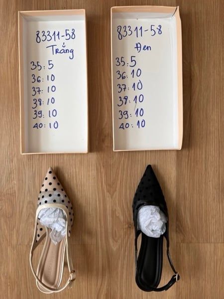  giày bb cao gót lưới bi trắng 36 