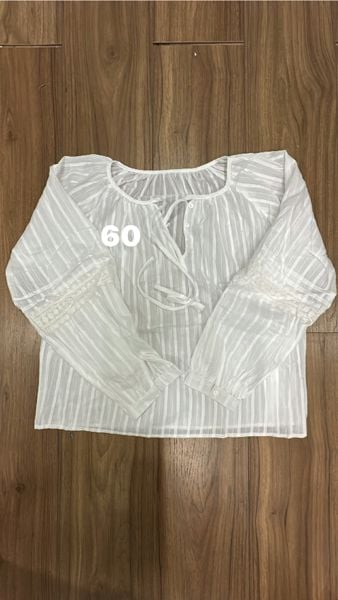  Áo TD cổ trò kate xước trắng 