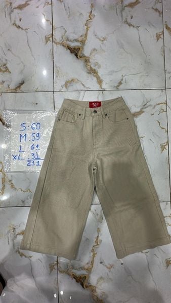  Quần cullotes lửng ráp sườn trắng M 