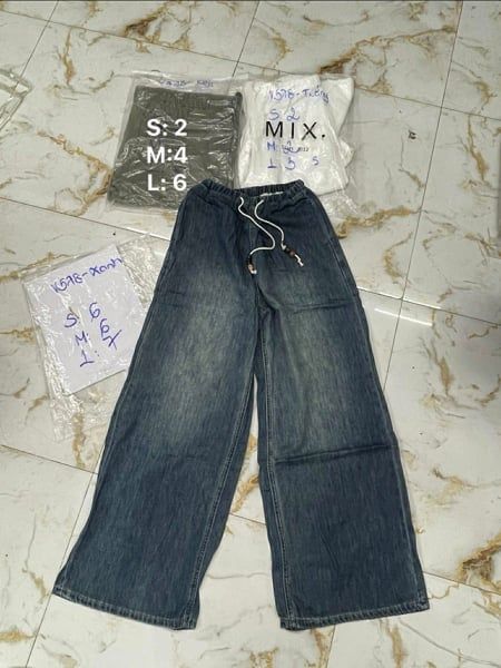  quần jeans lưng chun K578 trắng L 