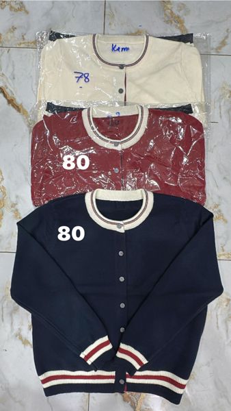  áo khoác len CDG cổ viền màu đỏ 