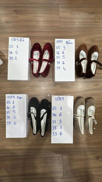  giày bb nhung nâu 38 