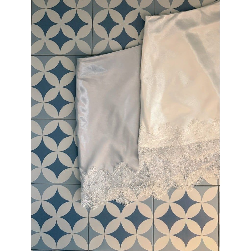  Váy Nữ LENCLOTHING CV1948 - Chân Váy Lụa Dáng Vừa Phối Ren 